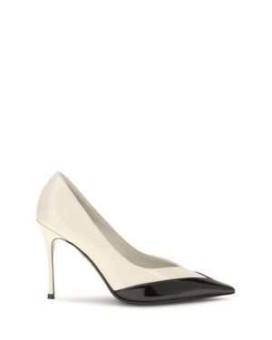 Ferragamo Two Tone Pumps Mascarpone - White