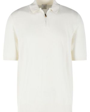 Eleventy Ivory Cotton Polo Shirt - White