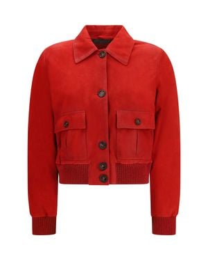 Valstar Suede Leather Jacket - Red