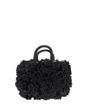 IBELIV Coral Raffia Handbag - Black