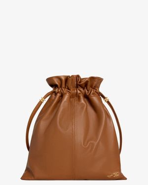 Celine Crystal Leather Crossbody Bag - Brown