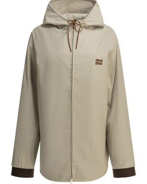 Miu Miu Lightweight Cotton Panama Jacket - Natural