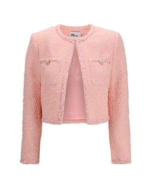 Self-Portrait Bouclé Jacket - Pink