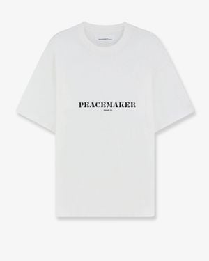 Oamc Peacemaker Cotton T-Shirt With Stencil Print - White