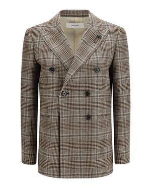 Lardini Double Breasted Blazer - Grey