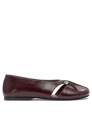 Alohas Ravena Rift Burgundy Leather Ballet Flats - Brown