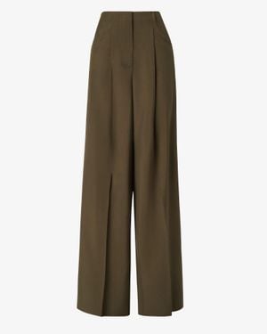 Fendi Wide Fit Wool Mohair Pants - Green