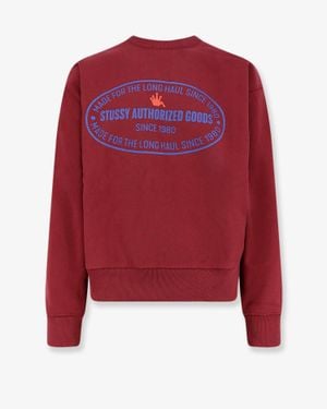Stussy Authorized Crew Cotton Blend Sweatshirt - Red