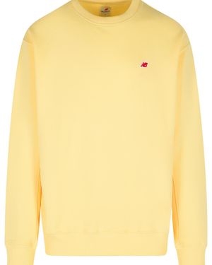 New Balance Cream Cotton Sweatshirt - Yellow