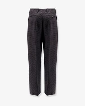 Dior Dior Polka-Dots Virgin Wool And Alpaca Jacquard Trousers - Blue