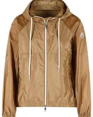 Moncler 'Coquelicot' Camel Polyamide Hooded Jacket - Brown
