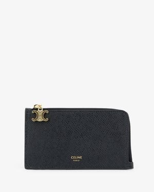 Celine Leather Card Holder - Black