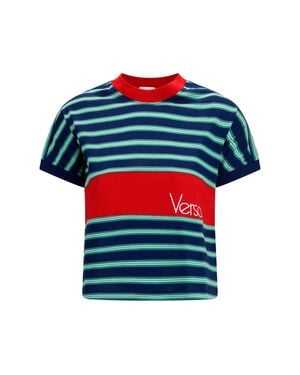 Versace T-Shirt Striped Cotton - Red