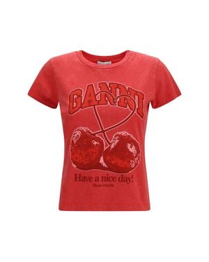 Ganni Future Cherry T-Shirt By - Red