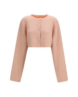 TOTEME Cropped Crewneck Cardigan With Button Fastening - White