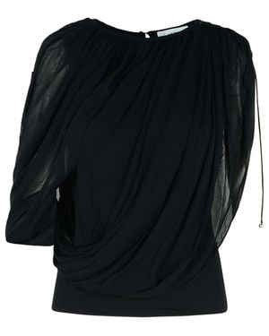 Lanvin 'Draped' Viscose Blend Top - Black