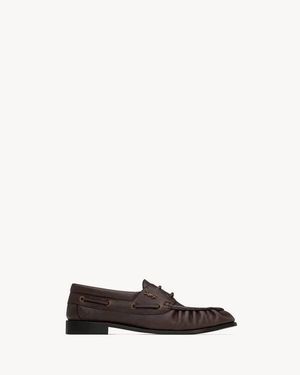 Saint Laurent Le Loafer Bateau Laced Loafers - White