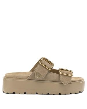 Prada Calf Leather Sandals - Brown