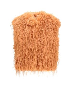 forte_forte Forte_Forte Eco Mongolia Faux Fur Vest - Orange