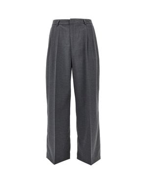 THESTROY Double Dart Light Wool Pants - Gray