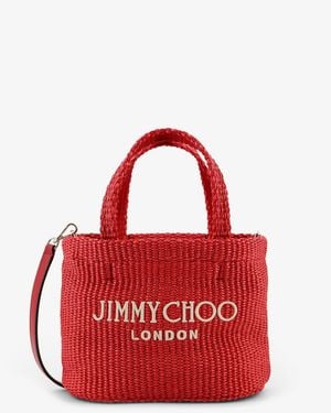 Jimmy Choo Raffia Crossbody Bag - Red