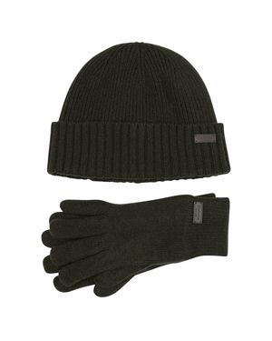Barbour Carlton Beanie And Gloves Set - Black