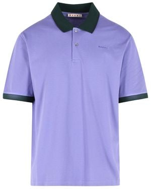 Marni Cotton Polo Shirt - Purple