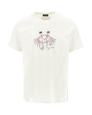 Emporio Armani Sea Animals Print Swimwear T-Shirt - White
