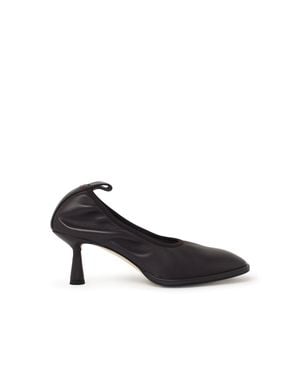 Aeyde 'Giulia' Mocha Nappa Leather Pumps - Black