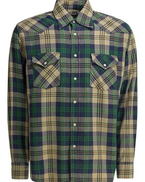 Kapital Columbia-Check Husky Western Shirt - Green
