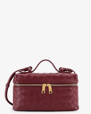 Bottega Veneta Bang Bang Leather Vanity Case With Intrecciato Pattern - Purple