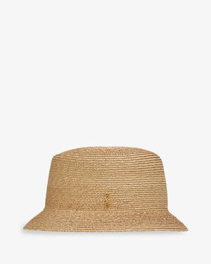 Saint Laurent Raffia Fedora Hat - Natural