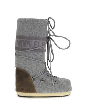 Moon Boot Mb Icon Nubuck Felt Snow Boots/Cocoa - Gray