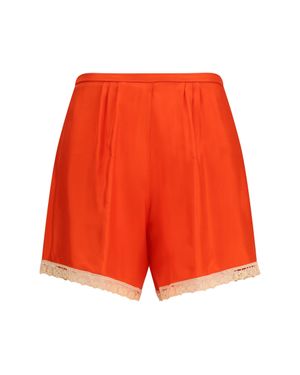 forte_forte Forte_Forte Viscose Twill Shorts With Lace - Red