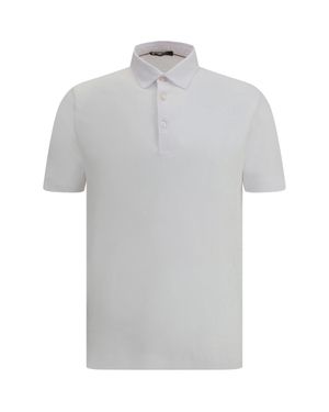 Loro Piana Linen Polo Shirt Optical - Grey