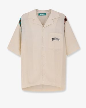 Barrow Viscose Shirt With Front Logo - Natural