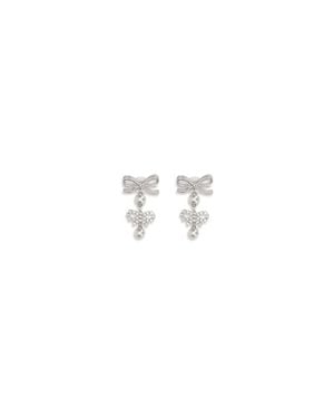 Self-Portrait Double Bow Pearl Earrings - Multicolour
