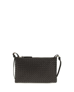 Bottega Veneta Intrecciato Shoulder Bag Espresso - Black