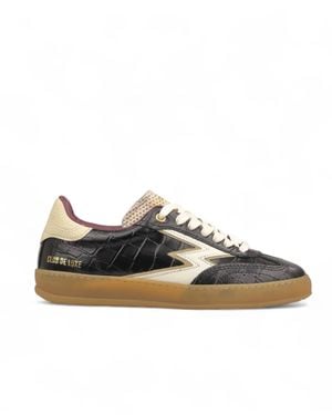 Moaconcept Club Crocodile Effect Sneakers - Black
