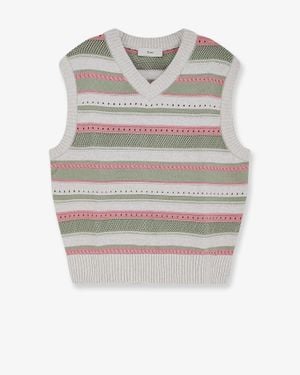 DUNST Sleeveless Cotton Jumper - Grey
