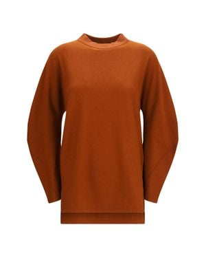 Loro Piana Balloon-Sleeve Sweatshirt Sanguine Pencil - Brown
