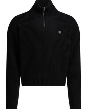 Celine Half Zippered Knitwear - Black