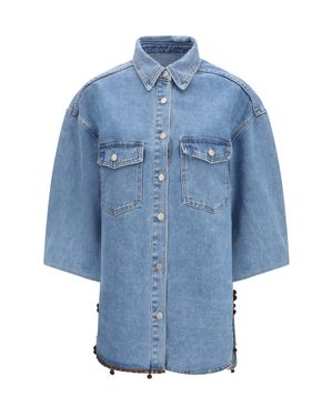 Ella Denim Jacket With Sequin Details Denim - Blue