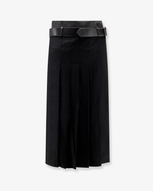 R2W Nayla Pleated Wool Trousers Skirt - Black