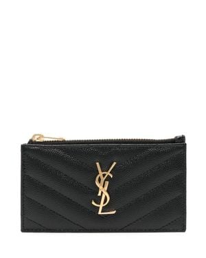Saint Laurent Cassandre Card Holder - Black