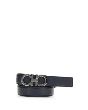 Ferragamo Reversible And Adjustable Gancini Belt - White
