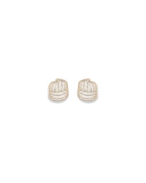 Self-Portrait Crystal Knot Earrings - White