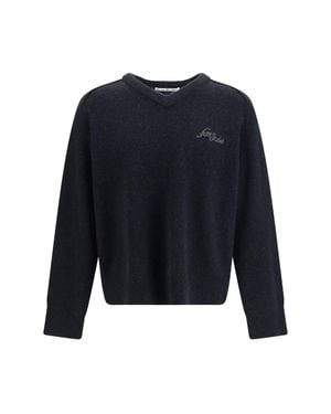 Acne Studios Camel Hair V-Neck Jumper - Blue