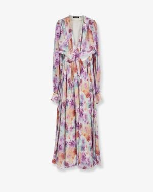 ACTUALEE Long Dress Floral Print - White