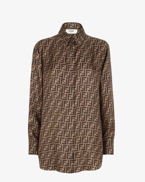 Fendi Silk Ff Shirt - Brown